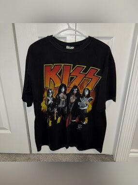 KISS Alive/Worldwide 1996-97 Black Graphic Band Tee - Black